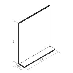 FM TE-A ogledalo s polico 598x692x135, Nature Oak
