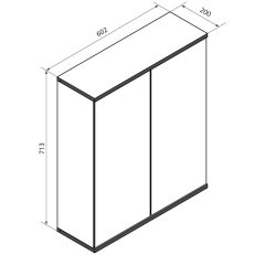 FM TE-A Ogledalo z omarico 60x71x20 cm, Nature Oak
