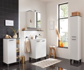 FM TE-A Set Umivalnik keramični in Omara pod umivalnikom 61x85x40cm, Bela