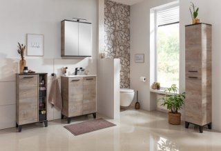 FM TE-A Set Umivalnik keramični in Omara pod umivalnikom 61x85x40cm, Nature Oak