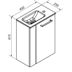FM Umivalnik iz stekla za mini omarico levi ali desni