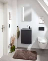 FM Omarica pod umivalnikom, 44x60x24 cm, Leva, Črna mat