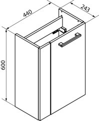 FM Omarica pod umivalnikom, 44x60x24 cm, Leva, Cubanit