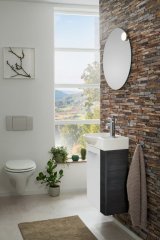 FM Omarica pod umivalnikom, 44x60x24 cm, Leva, Dark-Oak/Bela