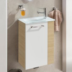 FM Omarica pod umivalnikom, 44x60x24 cm, Leva, Sandeiche/Bela