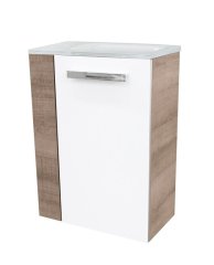 FM Omarica pod umivalnikom, 44x60x24 cm, Desna, Graueiche/Belo