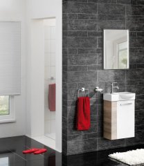 FM Omarica pod umivalnikom, 44x60x24 cm, Desna, Graueiche/Belo