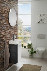 FM Omarica pod umivalnikom, 44x60x24 cm, Desna, Dark-Oak/Bela