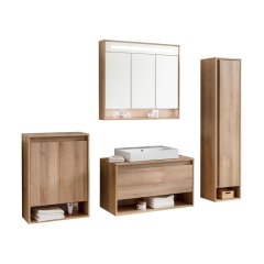 FM Natura Set Omarica z umivalnikom + ogledalo z omarico + visoka omara + midi omara, 5 delni