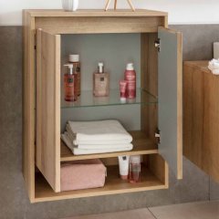FM Natura Set Omarica z umivalnikom + ogledalo z omarico + visoka omara + midi omara, 5 delni