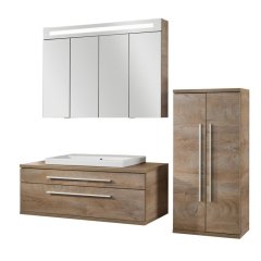 FM Stanford Set omarica z umivalnikom + ogledalo z omarico + visoka omara, 4 delni