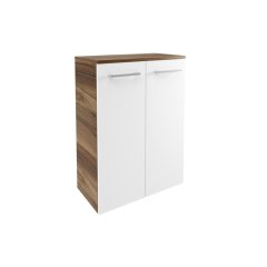 VERONA Midi omara s košem, 2 vrata, 602x826x320, Oreh/Bela
