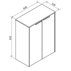 FLAIR Midi omara s košem, 2 vrata, 628x823x320, Bela