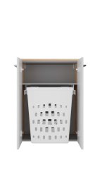 B.STYLE Midi omara s košem, 2 vrata, 602x825x320, Sandeiche/Bela