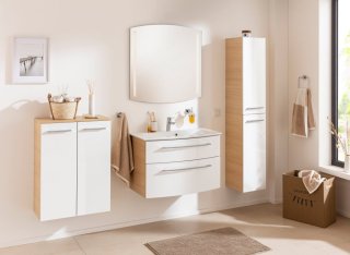 B.STYLE Midi omara s košem, 2 vrata, 602x825x320, Sandeiche/Bela