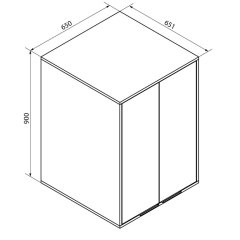 Nadgradna omara L, 2 vrata, 650x900x651, Bela