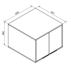 Nadgradna omara S, 2 vrata, 650x480x651, Bela