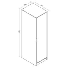 Visoka omara, 500x1882x651, 1 vrata, Kaschmir