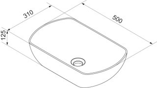 NEW YORK umivalnik iz keramike 500 x 118 x 310 mm siva
