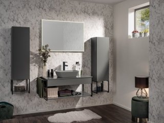 NEW YORK umivalnik iz keramike 500 x 118 x 310 mm siva