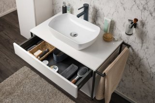 NEW YORK umivalnik iz keramike 500 x 118 x 310 mm bela