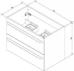 LUXOR omara pod umivalnikom 794 x 603 x 450 mm, bela