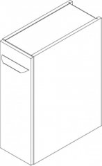 LUXOR spodnja omara, desna 200 x 603 x 450 mm, srebrno siva