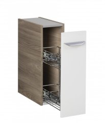 LUXOR spodnja omara - izvlečna 200 x 603 x 450 mm, srebrno siva/bela