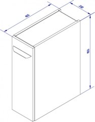 LUXOR spodnja omara - izvlečna 200 x 603 x 450 mm, srebrno siva/bela