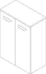 LUXOR dvojna midi omara 602 x 826 x 320 mm, srebrno siva