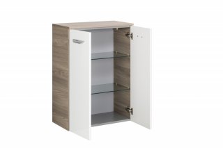 LUXOR dvojna midi omara 602 x 826 x 320 mm, srebrno siva/bela