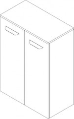 LUXOR dvojna midi omara 602 x 826 x 320 mm, srebrno siva/bela