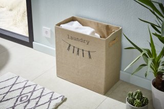 LUXOR koš za perilo 450 x 450 x 250 mm lanen izgled