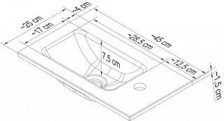 FM Umivalnik iz stekla za mini omarico levi/desni