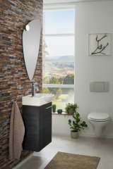 FM Mini-keramični umivalnik 45x10.5x32cm bel, DESNI