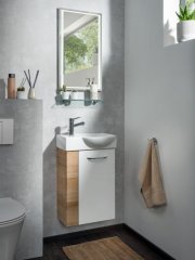 FM Mini-keramični umivalnik 45x10.5x32cm bel, DESNI