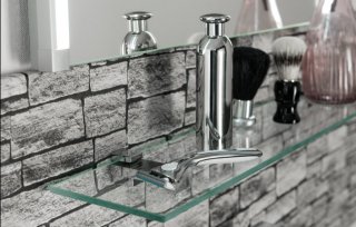 FM Steklena polica 800x125mm, 2 nosilca