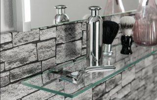 FM Steklena polica 600x125mm, 2 nosilca