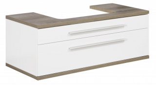 STANFORD omara pod umivalnikom z izrezom 1100 x 404 x 500 mm bela/Nature Oak