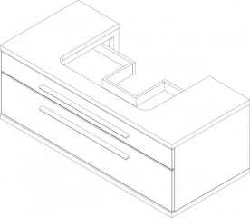STANFORD omara pod umivalnikom z izrezom 1100 x 404 x 500 mm bela/Nature Oak