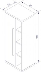 STANFORD midi omara leva 418 x 1060 x 320 mm bela/ Nature Oak