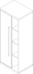 STANFORD midi omara leva 418 x 1060 x 320 mm bela/ Nature Oak