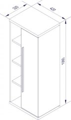 STANFORD midi omara desna 418 x 1060 x 320 mm Nature Oak