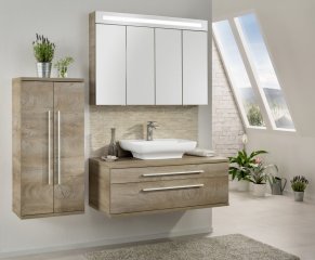 TWINDY ogledalo z omarico 110 x 78,5 x 16,5 cm Nature Oak