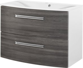 FM LUGANO umivalnik iz litega marmorja bel