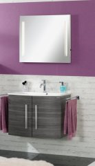 FM LUGANO umivalnik iz stekla 80,5 x 13 x 4 cm, bela