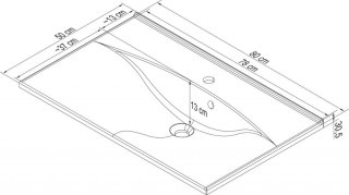 FM CAPRI umivalnik iz vlitega marmorja 80x14x5cm