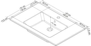 FM Kera 810 Keramični umivalnik 81x16.5x51cm