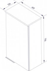 FM KARA zgornja viseča desna omarica 70x40x22cm, Bela