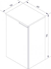 FM KARA spodnja leva omarica 70x40x22cm, Antracit